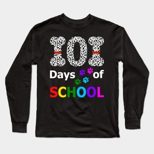 Dalmation Dog 101 Days Of School Tshirt Teachers Kids Gift Long Sleeve T-Shirt